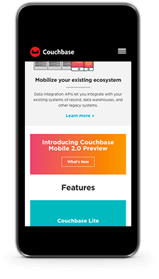 couchbase mobile homepage bottom