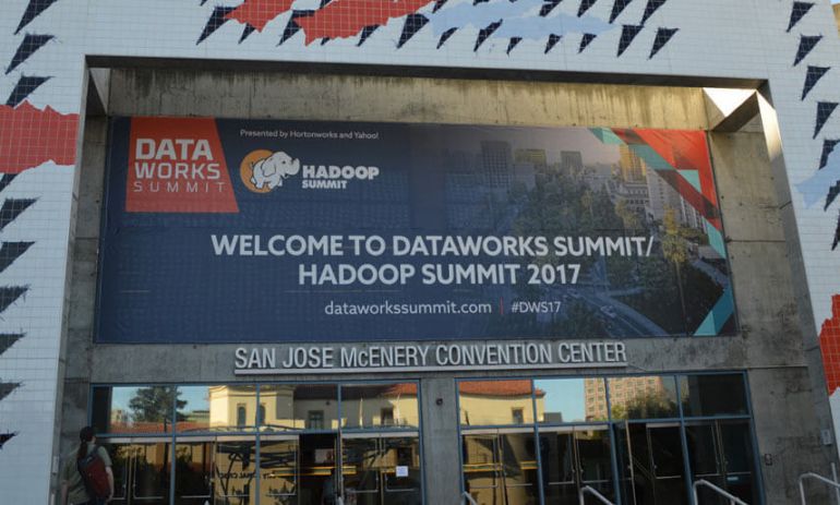 dataworks summit hadoop summit 2017 large banner at san jose mcenery convention center