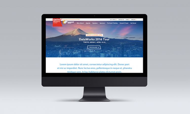 dataworks 2016 tour website on desktop computer