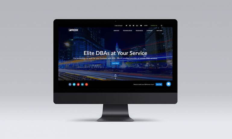 rdx website redesign homepage on desktop computer