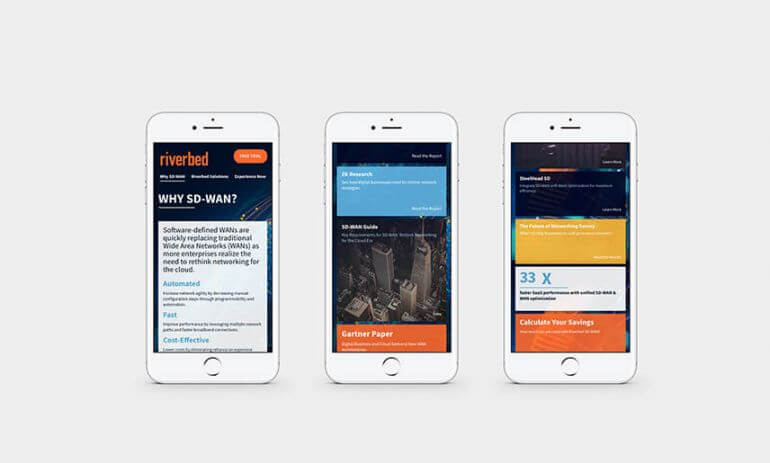 riverbed sd-wan microsite on mobile phones