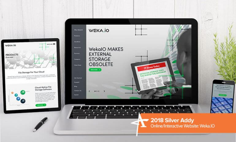 2018 silver addy online/interactive website: Weka.IO